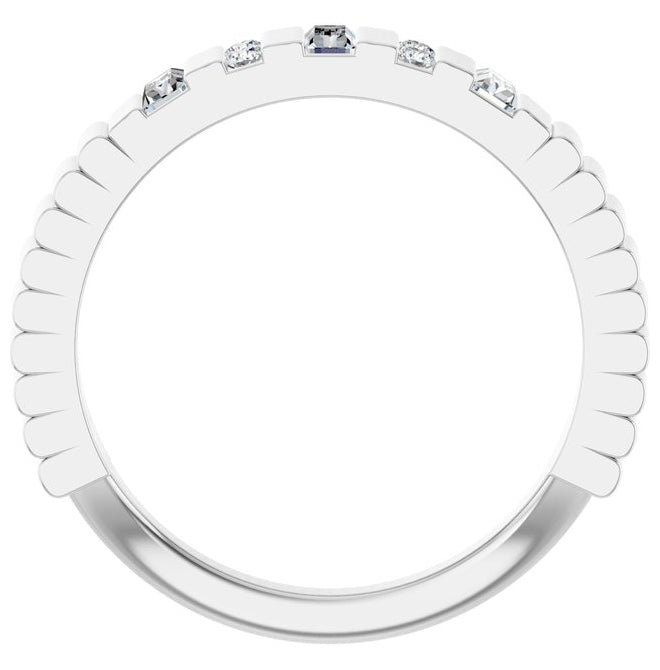 14K Yellow Or White Gold Straight Baguette 3 X 1.75 Mm Polished 1/4 Ctw Lab-Grown Diamond Anniversary Band