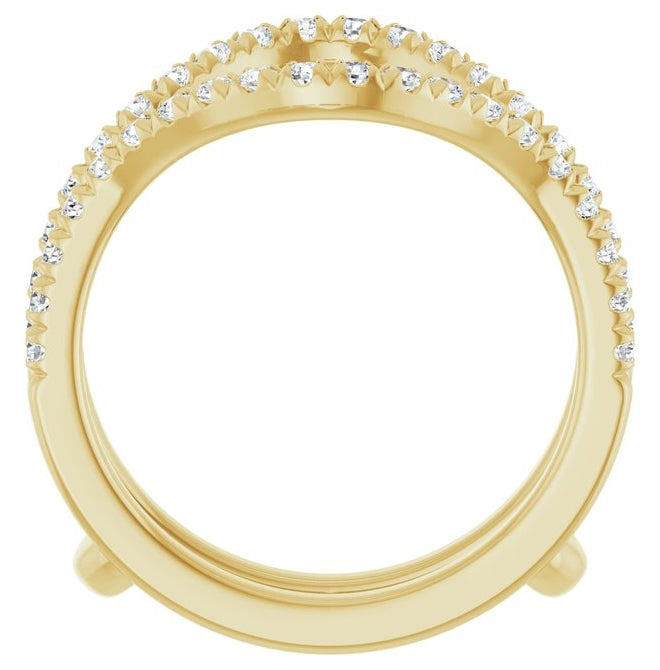 14K Yellow Or White Gold Round 1.5 Mm Polished 1/2 Ctw Natural Diamond Ring Guard Size 7