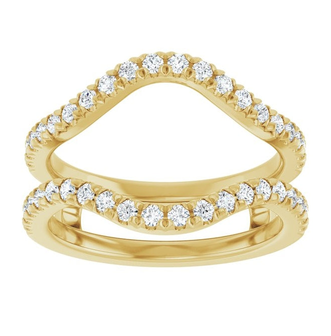 14K Yellow Or White Gold Round 1.5 Mm Polished 1/2 Ctw Natural Diamond Ring Guard Size 7