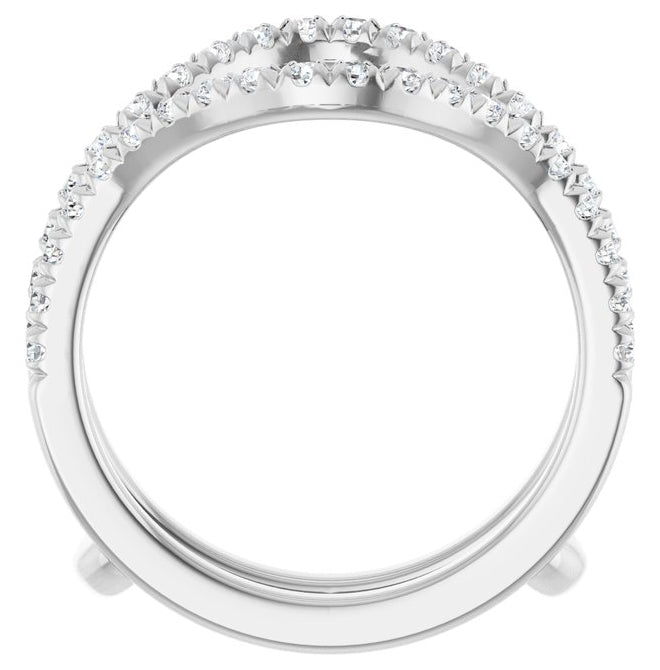 14K Yellow Or White Gold Round 1.5 Mm Polished 1/2 Ctw Natural Diamond Ring Guard Size 7