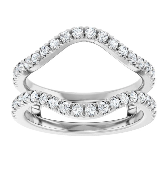 14K Yellow Or White Gold Round 1.5 Mm Polished 1/2 Ctw Natural Diamond Ring Guard Size 7