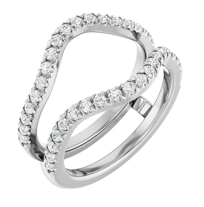 14K Yellow Or White Gold Round 1.5 Mm Polished 1/2 Ctw Natural Diamond Ring Guard Size 7