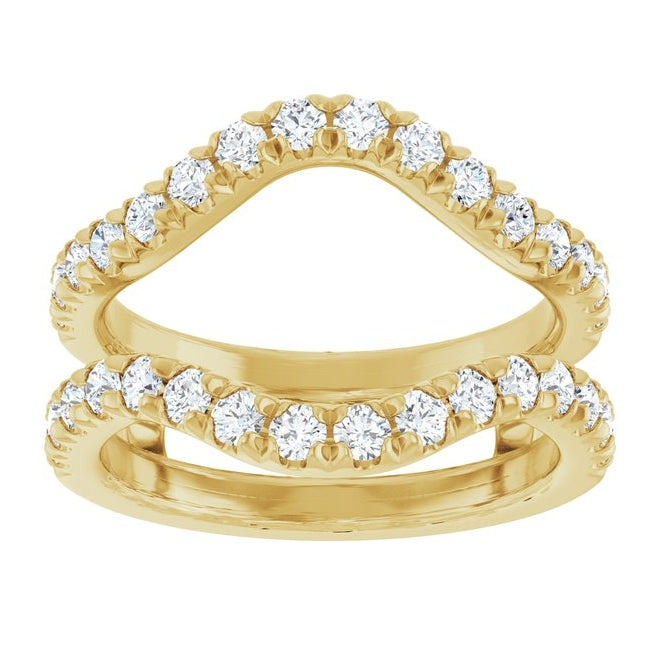 14K Yellow Or White Gold Round 2 Mm Polished 7/8 Ctw Lab-Grown Diamond Ring Guard Size 7