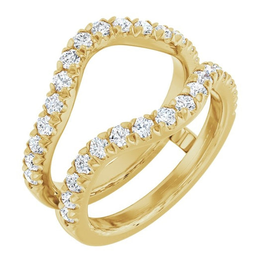 14K Yellow Or White Gold Round 2 Mm Polished 7/8 Ctw Lab-Grown Diamond Ring Guard Size 7