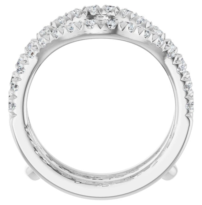 14K Yellow Or White Gold Round 2 Mm Polished 7/8 Ctw Lab-Grown Diamond Ring Guard Size 7