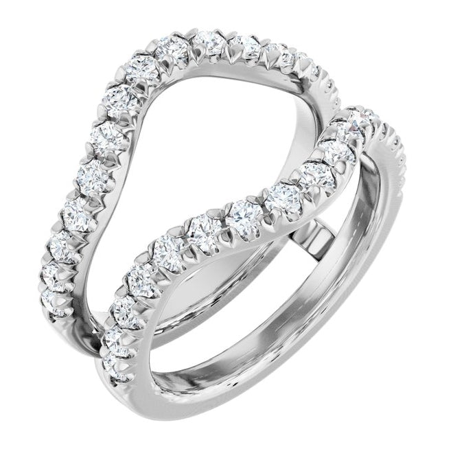 14K Yellow Or White Gold Round 2 Mm Polished 7/8 Ctw Lab-Grown Diamond Ring Guard Size 7