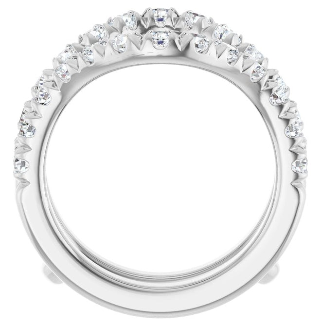 14K Yellow Or White Gold Round 2.5 Mm Polished 1 1/2 Ctw Lab-Grown Diamond Ring Guard Size 7