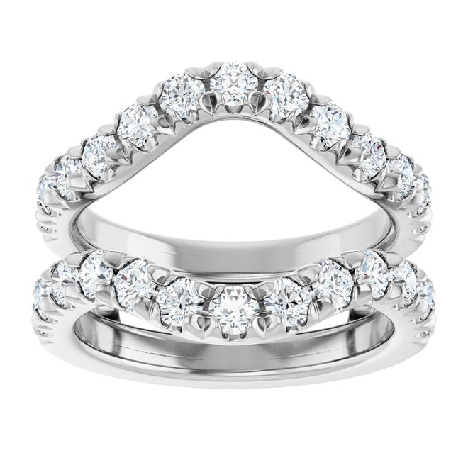 14K Yellow Or White Gold Round 2.5 Mm Polished 1 1/2 Ctw Lab-Grown Diamond Ring Guard Size 7