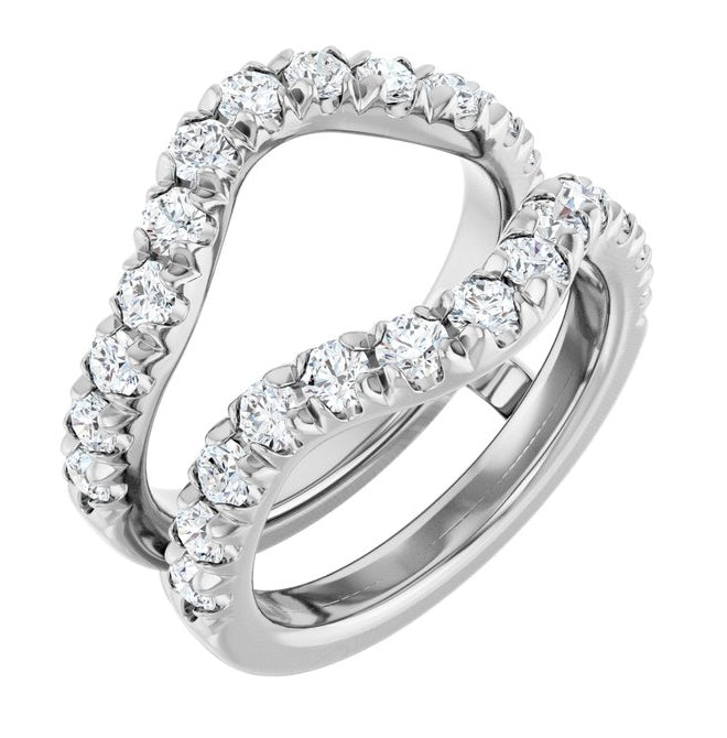 14K Yellow Or White Gold Round 2.5 Mm Polished 1 1/2 Ctw Lab-Grown Diamond Ring Guard Size 7