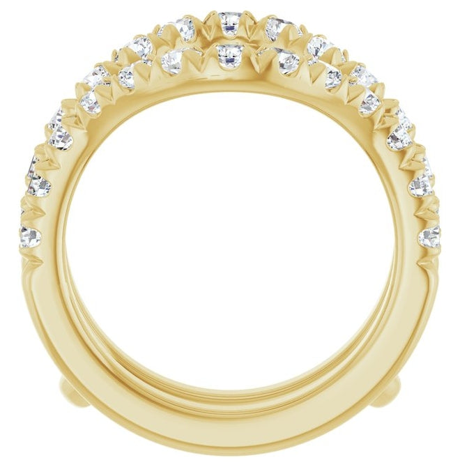 14K Yellow Or White Gold Round 2.5 Mm Polished 1 1/2 Ctw Lab-Grown Diamond Ring Guard Size 7