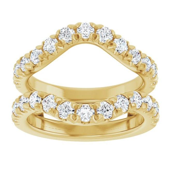14K Yellow Or White Gold Round 2.5 Mm Polished 1 1/2 Ctw Lab-Grown Diamond Ring Guard Size 7