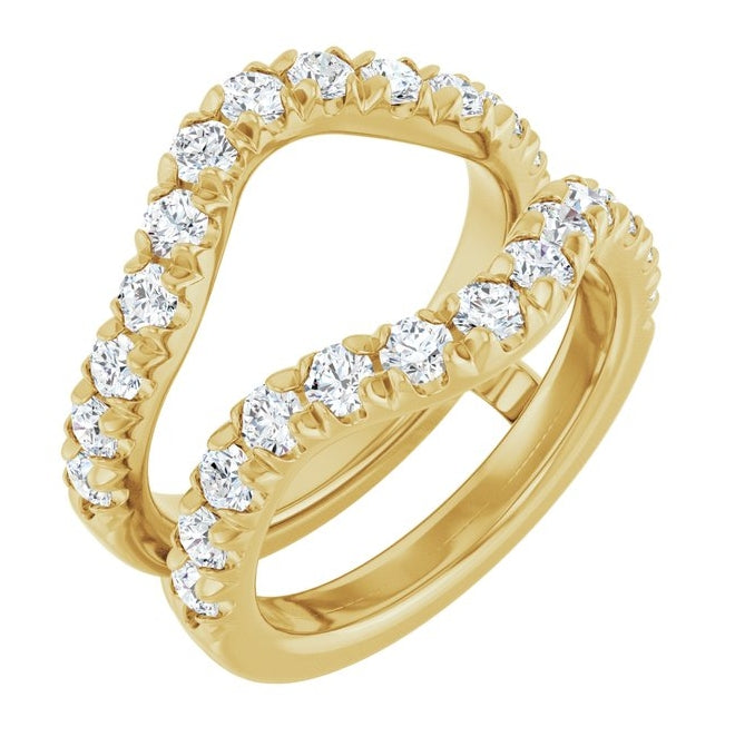 14K Yellow Or White Gold Round 2.5 Mm Polished 1 1/2 Ctw Lab-Grown Diamond Ring Guard Size 7