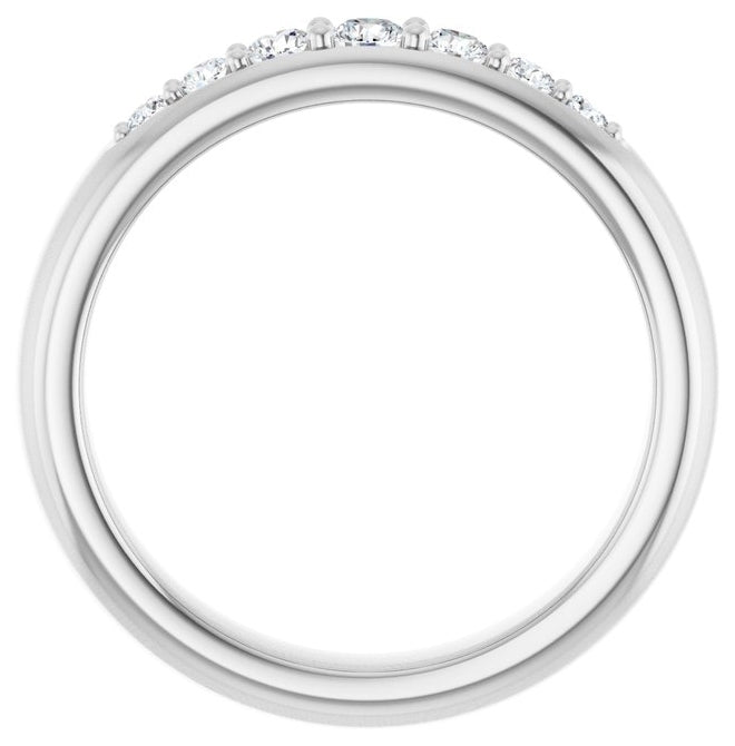 14K Yellow Or White Gold Round 3 Mm Polished 1/3 Ctw Lab-Grown Diamond Band