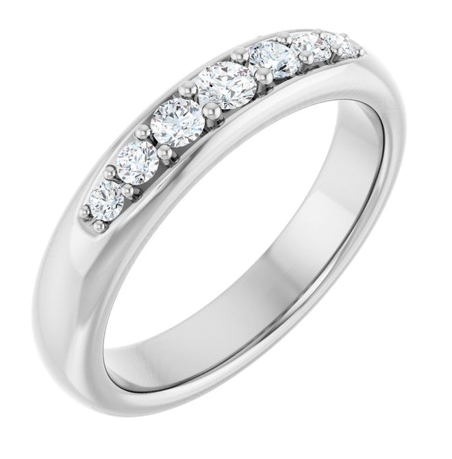 14K Yellow Or White Gold Round 3 Mm Polished 1/3 Ctw Lab-Grown Diamond Band