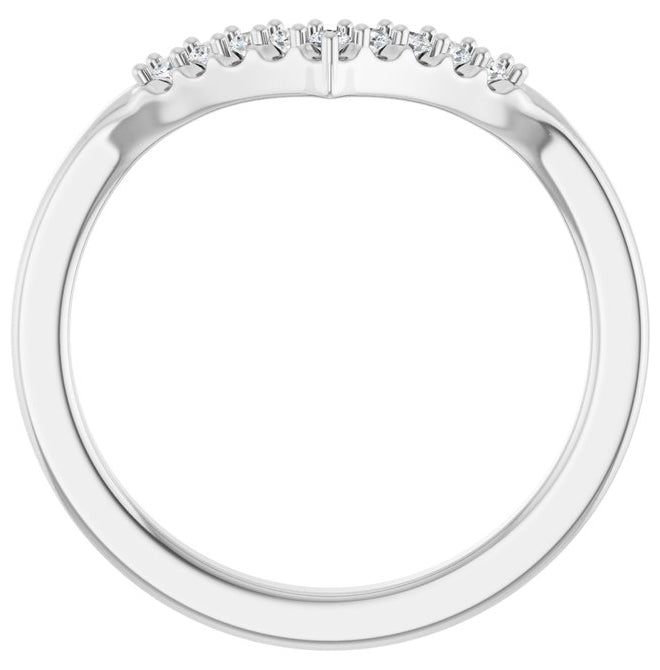 14K Yellow Or White Gold Round 1.5 Mm Polished 1/8 Ctw Lab-Grown Diamond Contour Band Size 7