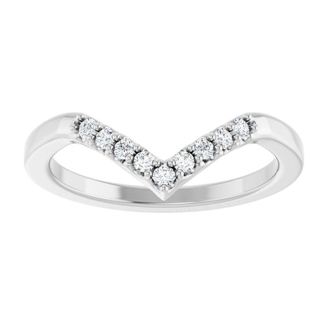 14K Yellow Or White Gold Round 1.5 Mm Polished 1/8 Ctw Natural Diamond Contour Band Size 7