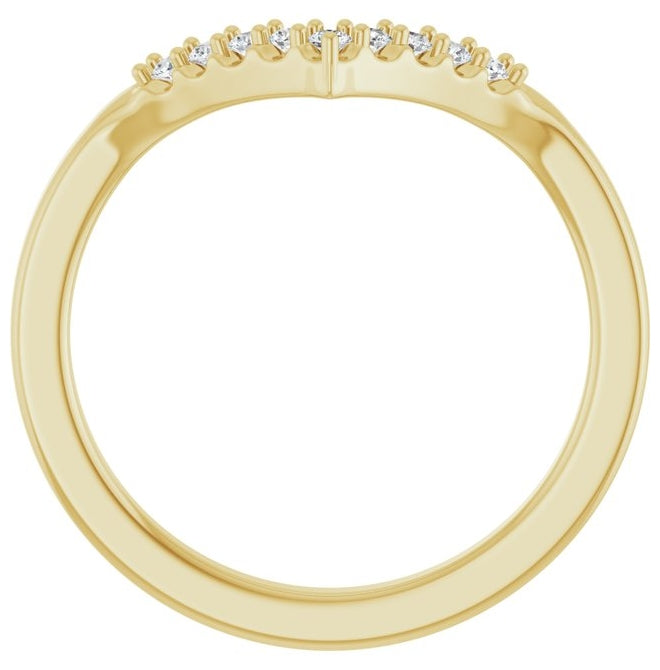 14K Yellow Or White Gold Round 1.5 Mm Polished 1/8 Ctw Natural Diamond Contour Band Size 7