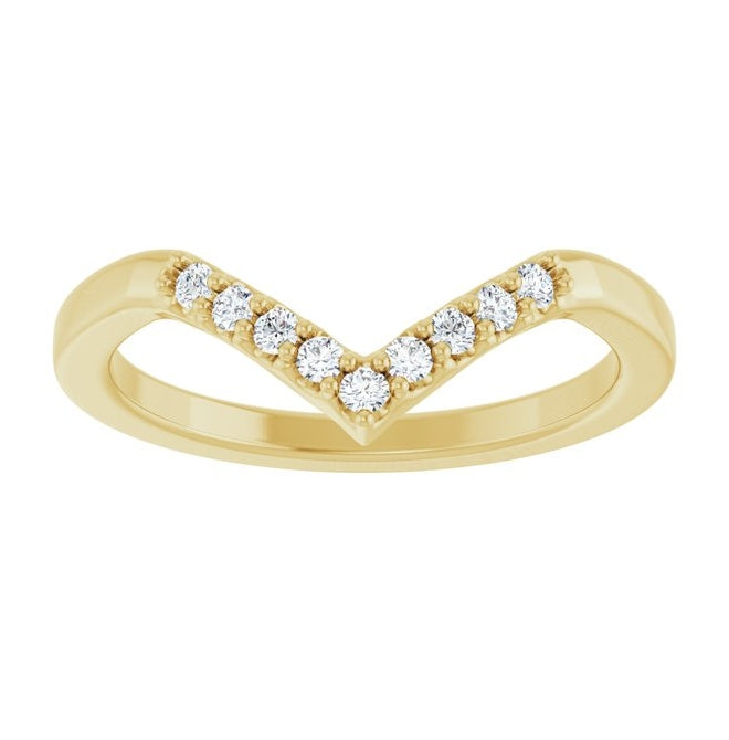 14K Yellow Or White Gold Round 1.5 Mm Polished 1/8 Ctw Natural Diamond Contour Band Size 7