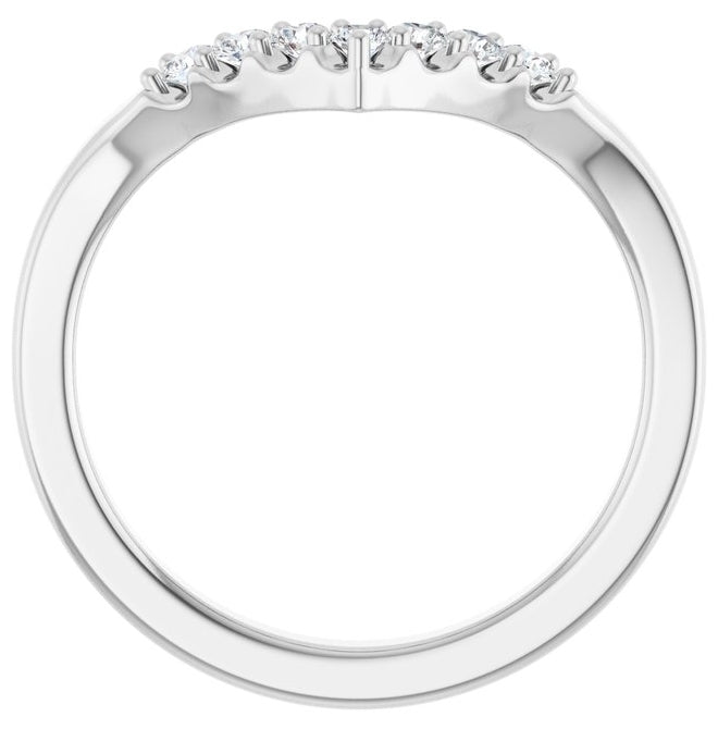 14K Yellow Or White Gold Round 2 Mm Polished 1/6 Ctw Lab-Grown Diamond Contour Band Size 7