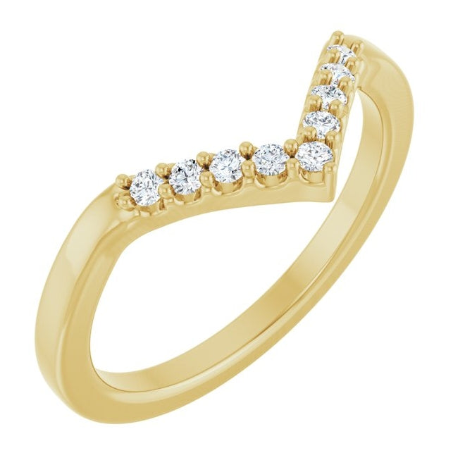 14K Yellow Or White Gold Round 1.5 Mm Polished 1/8 Ctw Lab-Grown Diamond Contour Band Size 7