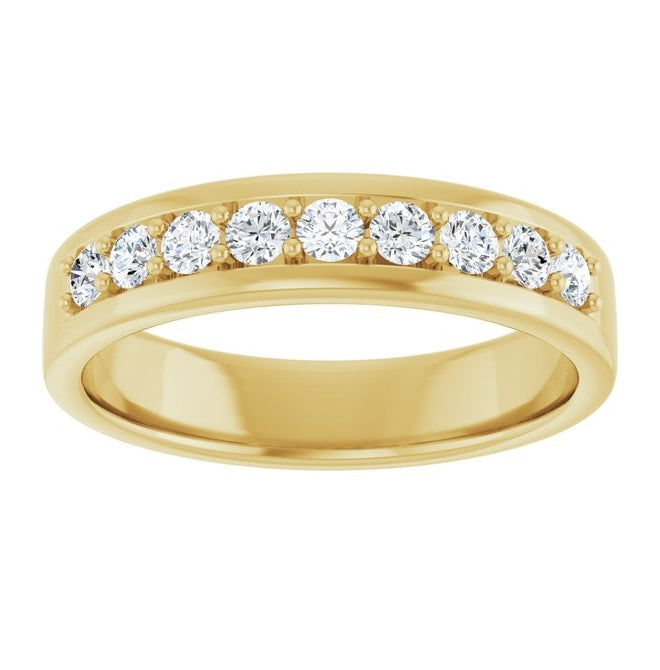 14K Yellow Or White Gold Round 2.5 Mm Polished 1/2 Ctw Lab-Grown Diamond Flat Band