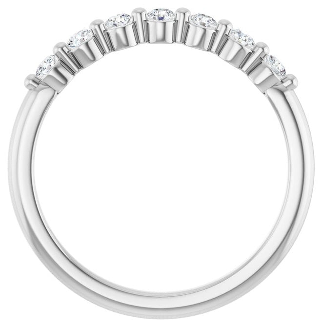 14K Yellow Or White Gold Round 2 Mm Polished 1/5 Ctw Natural Diamond Anniversary Band Size 7