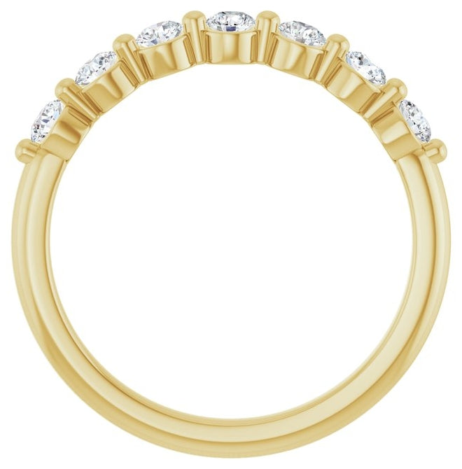14K Yellow Or White Gold Round 2.5 Mm Polished 3/8 Ctw Lab-Grown Diamond Anniversary Band Size 7