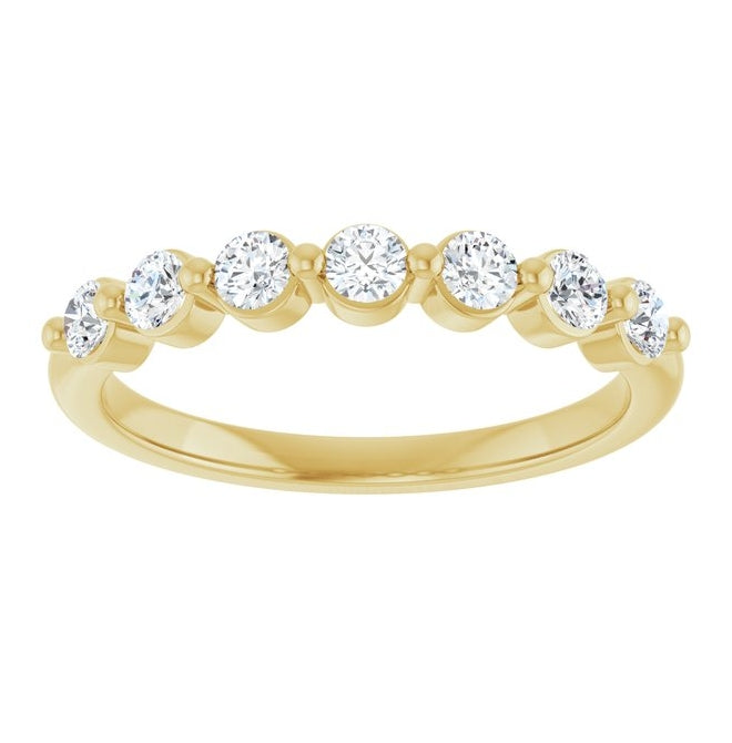 14K Yellow Or White Gold Round 2.5 Mm Polished 3/8 Ctw Lab-Grown Diamond Anniversary Band Size 7