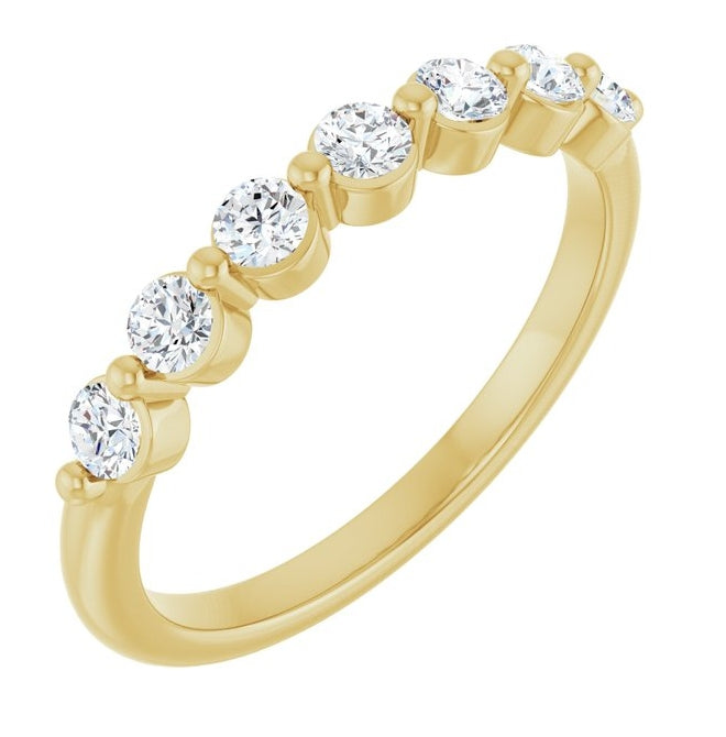 14K Yellow Or White Gold Round 2.5 Mm Polished 3/8 Ctw Lab-Grown Diamond Anniversary Band Size 7