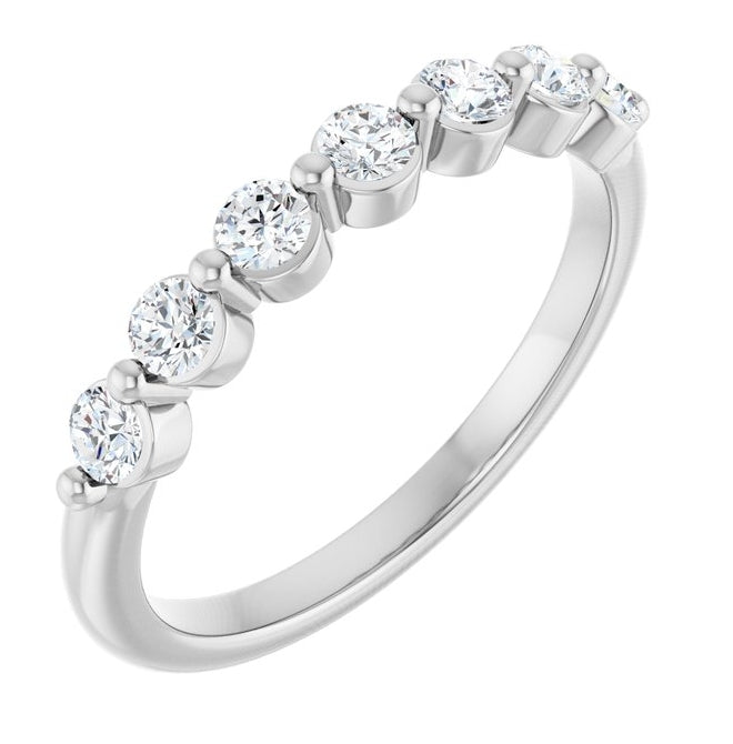 14K Yellow Or White Gold Round 2.5 Mm Polished 3/8 Ctw Lab-Grown Diamond Anniversary Band Size 7