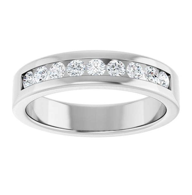 14K Yellow Or White Gold  Round  2.5 Mm Vs, F+  Polished 1/2 Ctw Lab-Grown Diamond Band