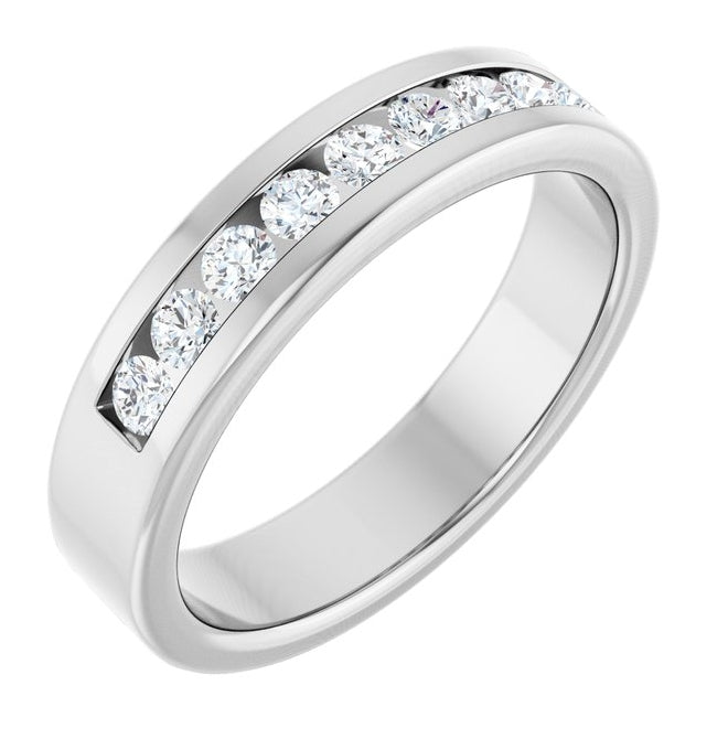 14K Yellow Or White Gold  Round  2.5 Mm Vs, F+  Polished 1/2 Ctw Lab-Grown Diamond Band
