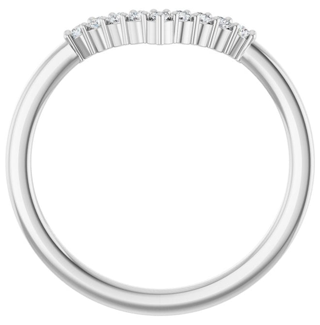 14K Yellow Or White Gold Round 1.5 Mm Polished 1/8 Ctw Natural Diamond Contour Band Size 7