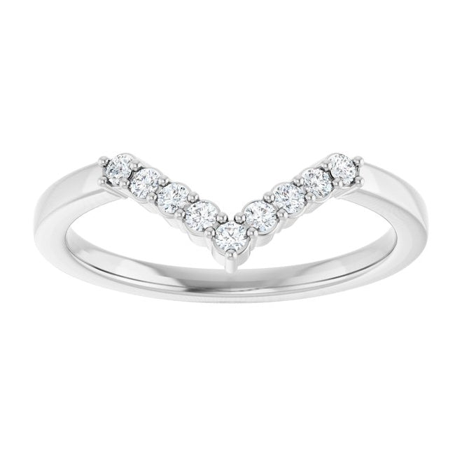 14K Yellow Or White Gold Round 1.5 Mm Polished 1/8 Ctw Lab-Grown Diamond Contour Band Size 7