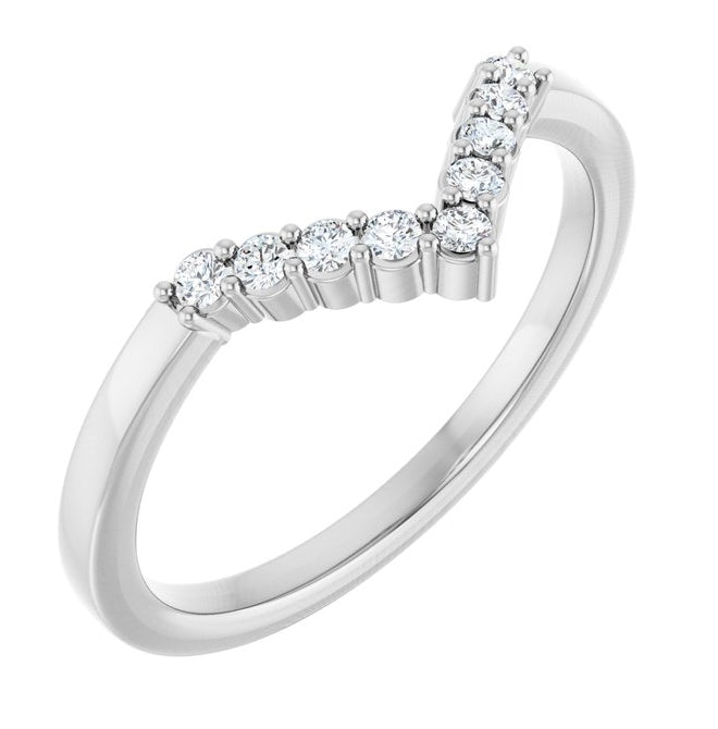 14K Yellow Or White Gold Round 1.5 Mm Polished 1/8 Ctw Natural Diamond Contour Band Size 7