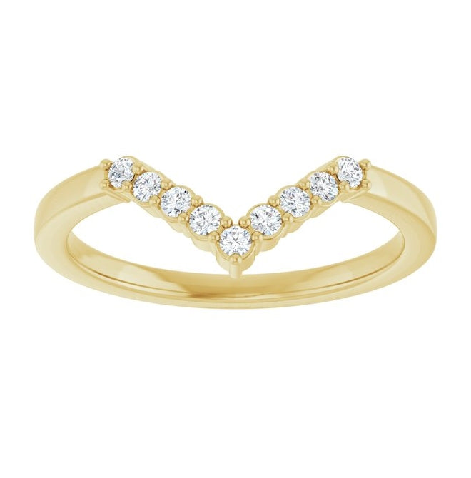 14K Yellow Or White Gold Round 1.5 Mm Polished 1/8 Ctw Natural Diamond Contour Band Size 7