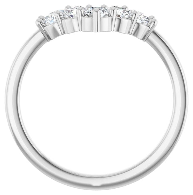 14K Yellow Or White Gold Round 3 Mm Polished 1/2 Ctw Lab-Grown Diamond Contour Band Size 7
