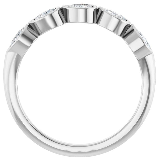 14K Yellow Or White Gold Pear 4 X 3 Mm Polished 3/4 Ctw Lab-Grown Diamond Anniversary Band