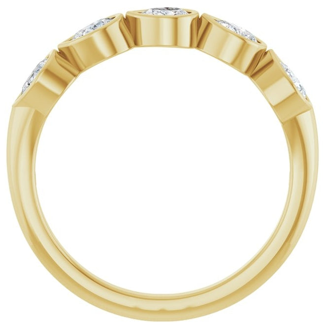 14K Yellow Or White Gold Pear 4 X 3 Mm Polished 3/4 Ctw Lab-Grown Diamond Anniversary Band