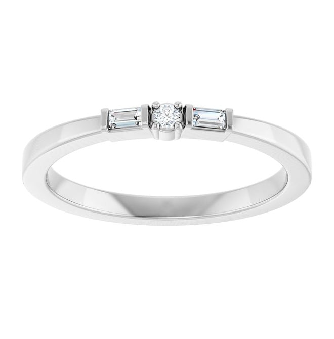 14K Yellow Or White Gold Round 1.7 Mm Polished .08 Ctw Natural Diamond Stackable Ring