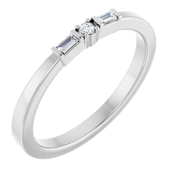 14K Yellow Or White Gold Round 1.7 Mm Polished .08 Ctw Natural Diamond Stackable Ring