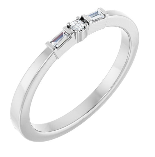 14K Yellow Or White Gold Round 1.7 Mm Polished .08 Ctw Natural Diamond Stackable Ring