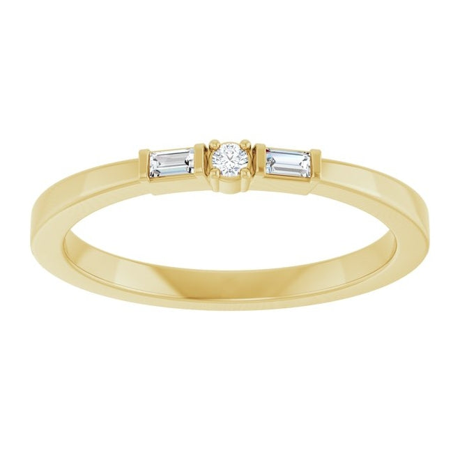 14K Yellow Or White Gold Round 1.7 Mm Polished .08 Ctw Natural Diamond Stackable Ring