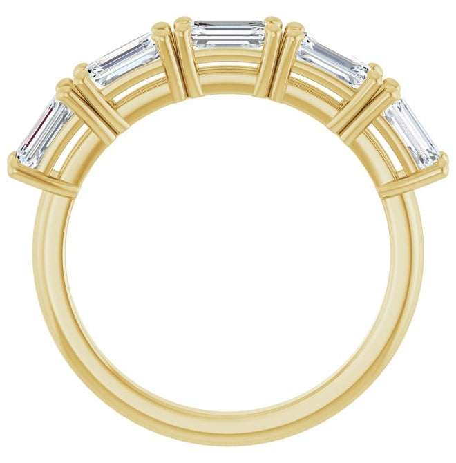 14K Yellow Or White Gold Emerald 5 X 3 Mm Polished 1 3/4 Ctw Lab-Grown Diamond Anniversary Band