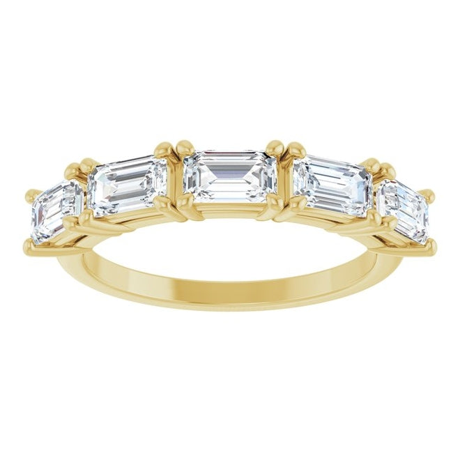 14K Yellow Or White Gold Emerald 5 X 3 Mm Polished 1 3/4 Ctw Lab-Grown Diamond Anniversary Band