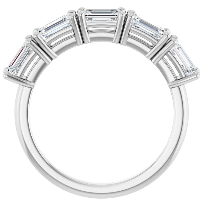 14K Yellow Or White Gold Emerald 5 X 3 Mm Polished 1 3/4 Ctw Lab-Grown Diamond Anniversary Band