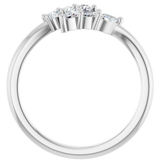 14K Yellow Or White Gold Marquise 4 X 2 Mm Polished 1/3 Ctw Lab-Grown Diamond Multi-Shape Bypass Ring