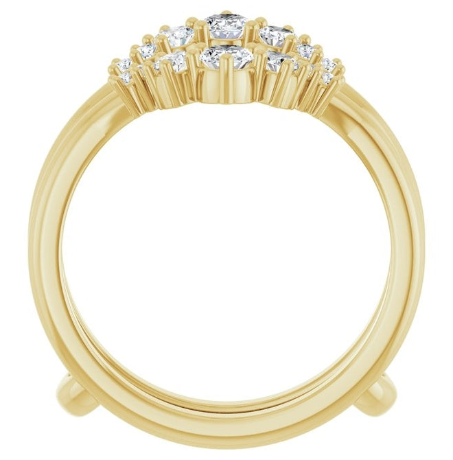 14K Yellow Or White Gold Oval 4 X 3 Mm Polished 5/8 Ctw Lab-Grown Diamond Ring Guard