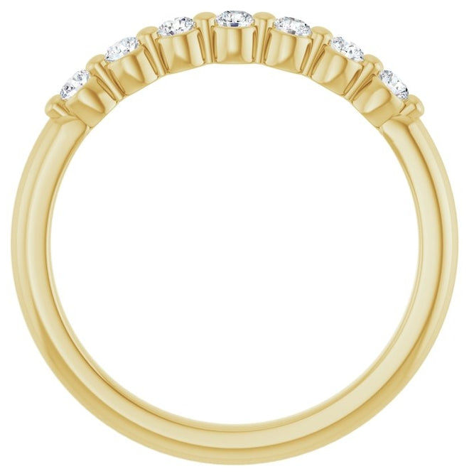 14K Yellow Or White Gold Round 2 Mm Polished 1/5 Lab-Grown Diamond Anniversary Band