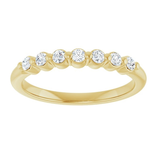 14K Yellow Or White Gold Round 2 Mm Polished 1/5 Lab-Grown Diamond Anniversary Band